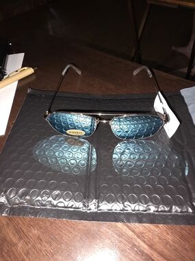 Fossil Black Lens Sunglasses with Gold Frame